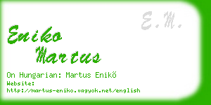 eniko martus business card